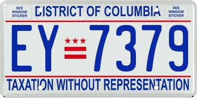 DC license plate EY7379