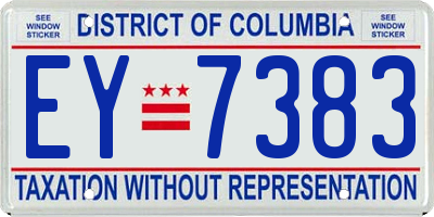 DC license plate EY7383