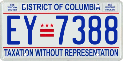 DC license plate EY7388