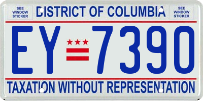 DC license plate EY7390