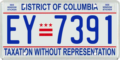 DC license plate EY7391