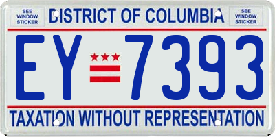 DC license plate EY7393