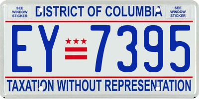 DC license plate EY7395