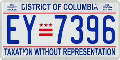 DC license plate EY7396