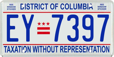 DC license plate EY7397