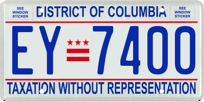 DC license plate EY7400