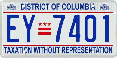 DC license plate EY7401