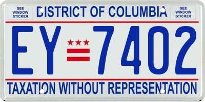 DC license plate EY7402