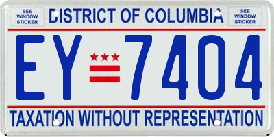 DC license plate EY7404