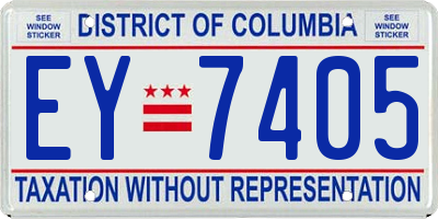 DC license plate EY7405