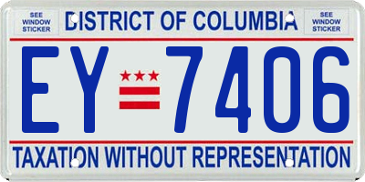 DC license plate EY7406