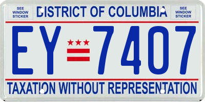 DC license plate EY7407