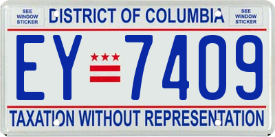 DC license plate EY7409