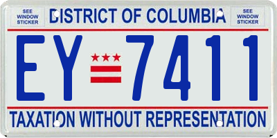 DC license plate EY7411