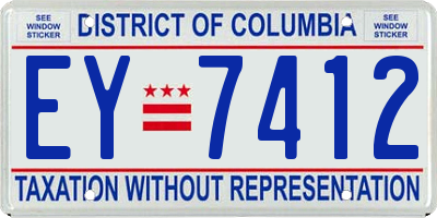 DC license plate EY7412