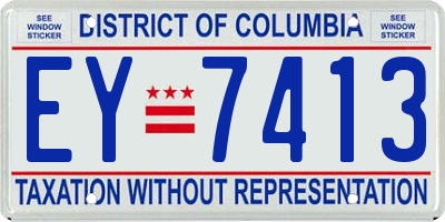 DC license plate EY7413