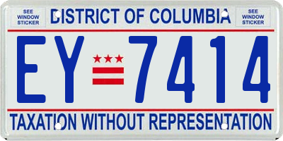 DC license plate EY7414