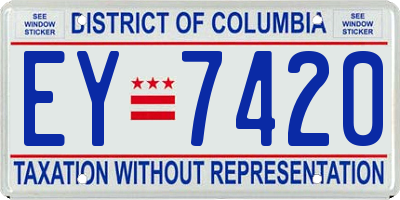 DC license plate EY7420