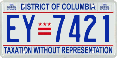 DC license plate EY7421