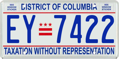 DC license plate EY7422