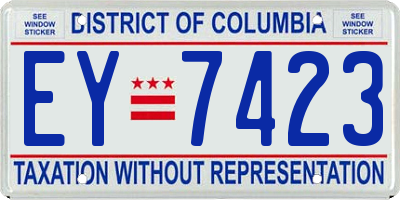 DC license plate EY7423