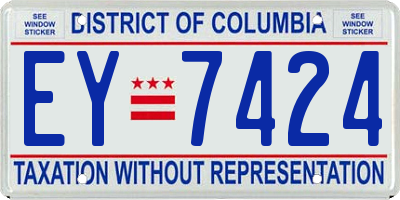 DC license plate EY7424