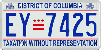 DC license plate EY7425