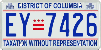 DC license plate EY7426