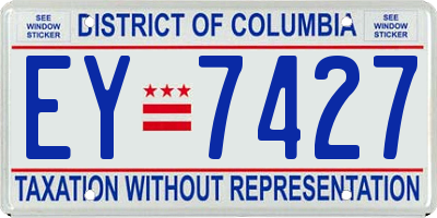 DC license plate EY7427