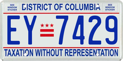 DC license plate EY7429