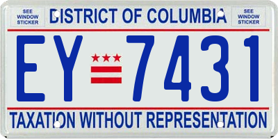 DC license plate EY7431