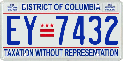 DC license plate EY7432