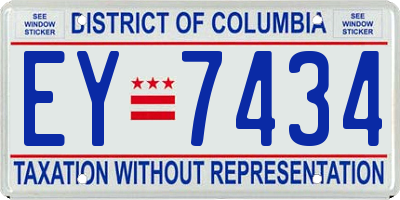 DC license plate EY7434