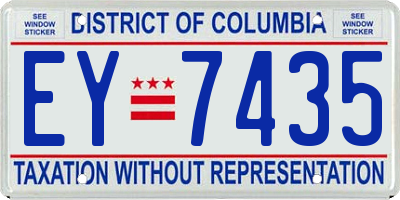 DC license plate EY7435