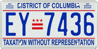 DC license plate EY7436