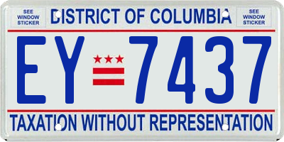 DC license plate EY7437