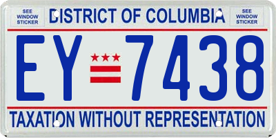 DC license plate EY7438