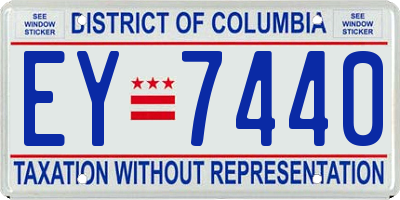 DC license plate EY7440