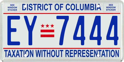 DC license plate EY7444