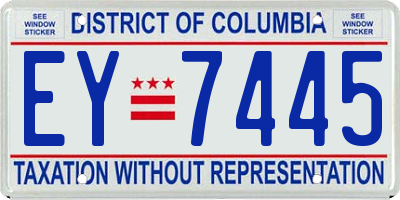 DC license plate EY7445