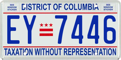 DC license plate EY7446