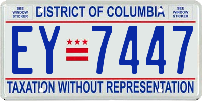 DC license plate EY7447