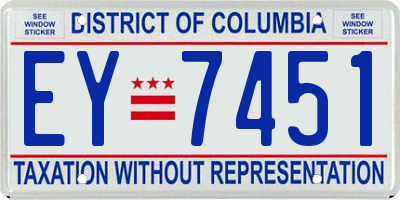 DC license plate EY7451