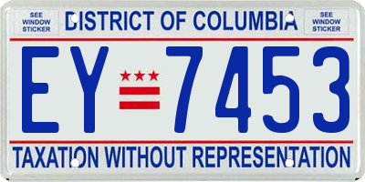 DC license plate EY7453