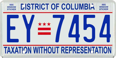 DC license plate EY7454