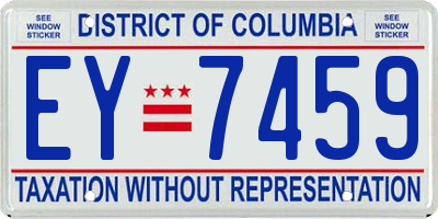 DC license plate EY7459