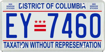 DC license plate EY7460