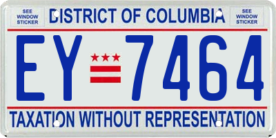 DC license plate EY7464