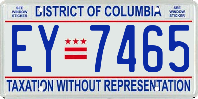 DC license plate EY7465