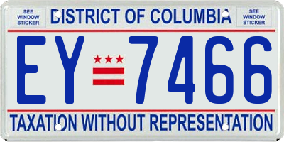 DC license plate EY7466